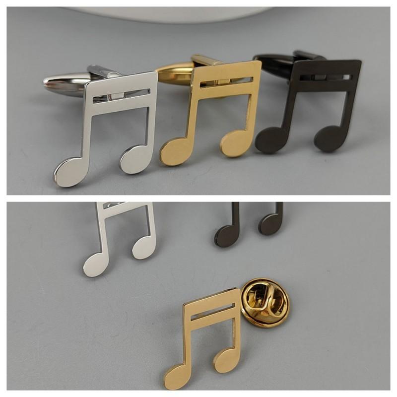 Music Symbols Brooches Cufflinks Creative Design Sense High-end Light Luxury Suit Coat Accessories