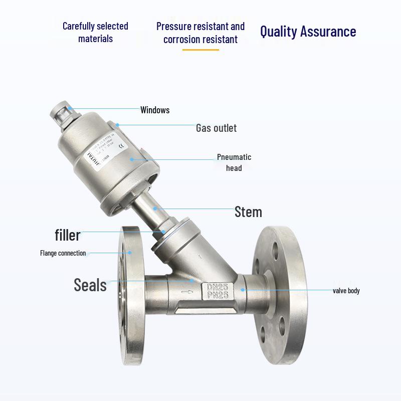 High-Temperature Resistant Stainless Steel Pneumatic Flanged Angle Seat Valve