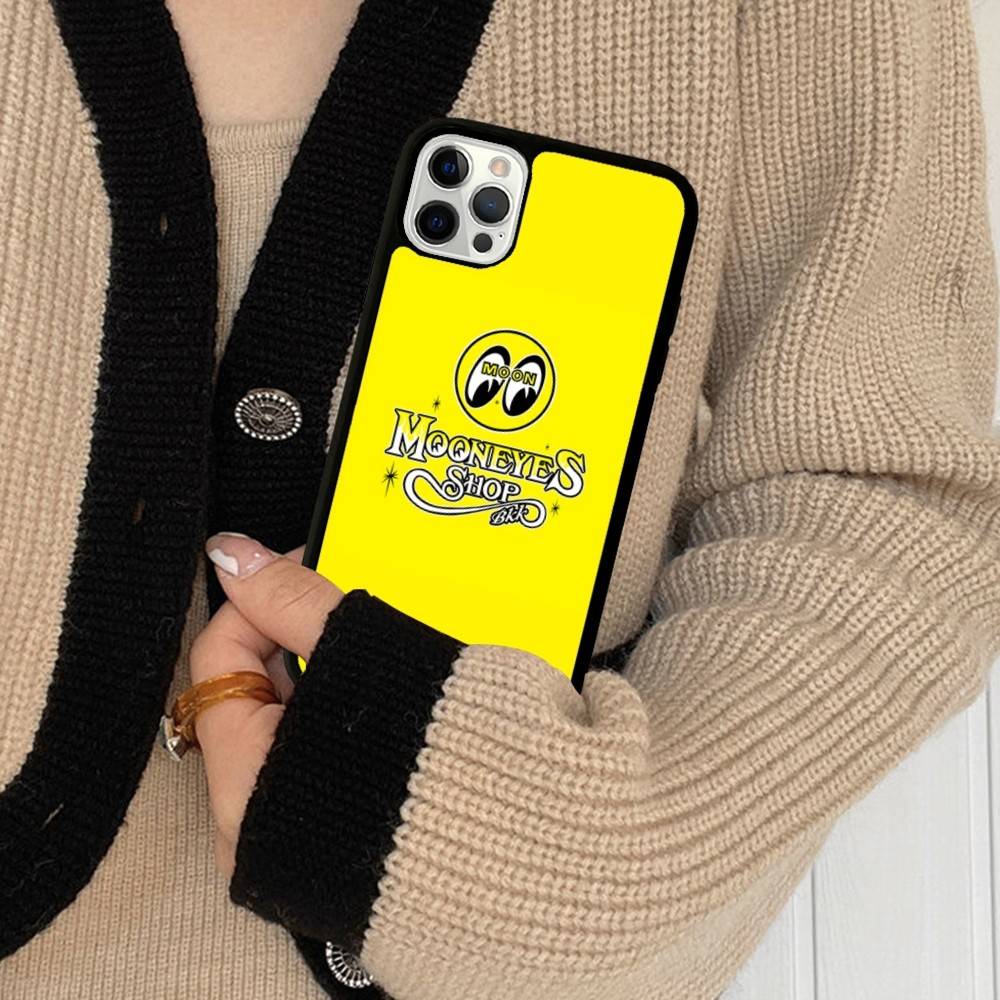 M-Moon-eyes Luxury PC+TPU Phone Case For IPhone 11 12 13 14 15 16 17 Plus Pro Max Cover