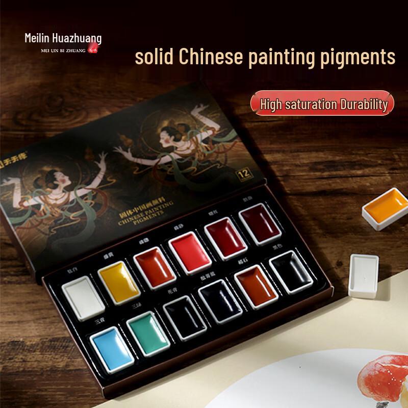 Meilin Solid Pigment Chinese Painting Starter Set