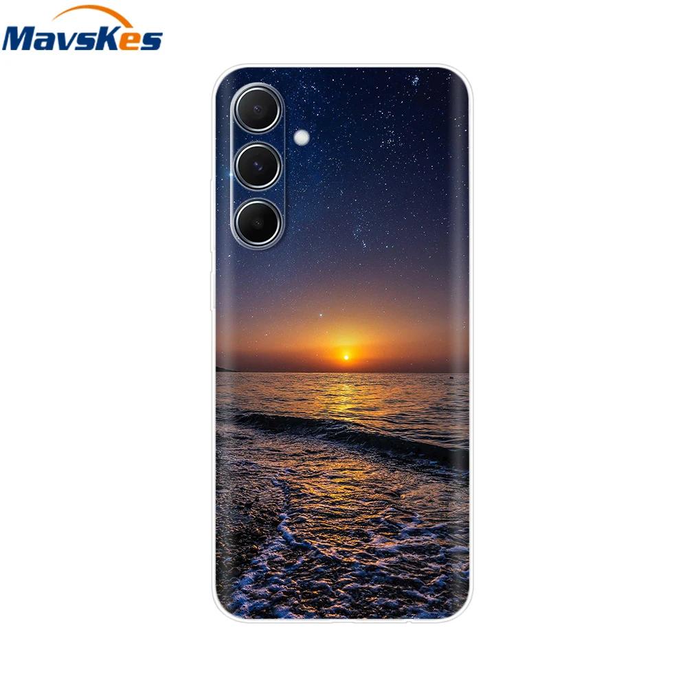 For Samsung Galaxy M35 M55 Case Cute Flower Soft Silicone Back Cover for Coque Samsung M 55 M 35 5G Phone Cover Fundas Shells