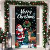 Christmas themed door curtain high elasticity easy to install and clean perfect for holiday home decoration