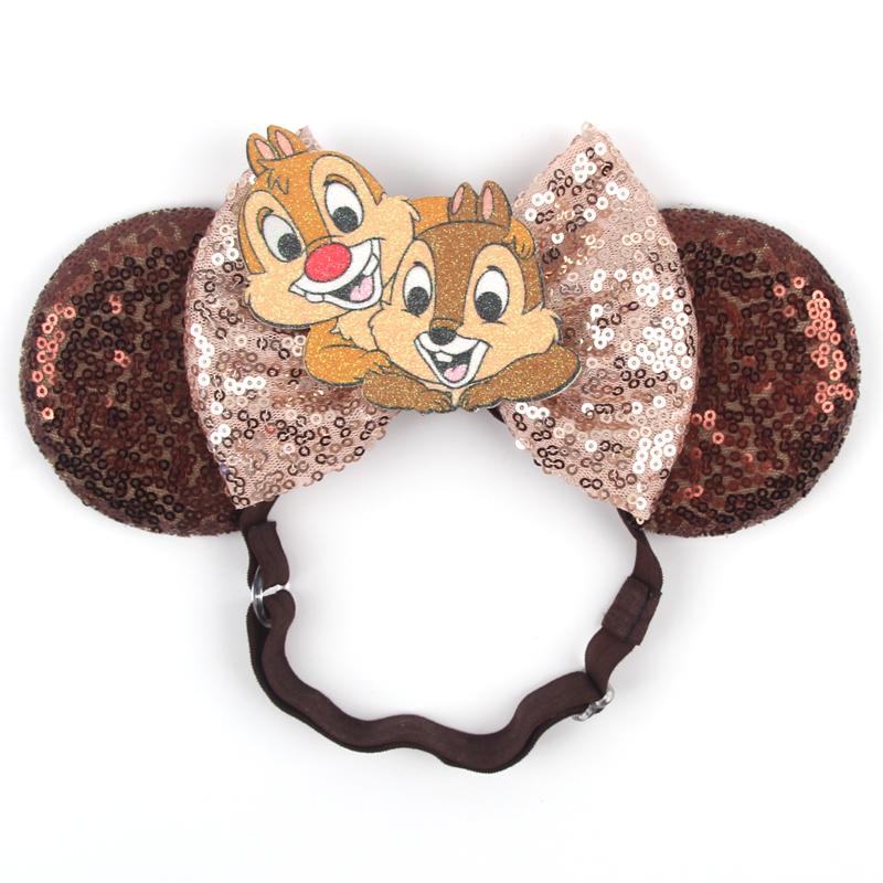 Bentiță Elastică Ajustabilă Urechi de Șoarece Disney Pentru Bebeluș Adult Paiete Fundă 5" Bentiță de Păr Festival Petrecere DIY Accesorii de Păr