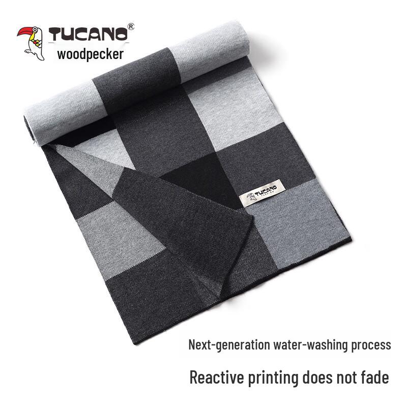 TUCANO Men's Wool Blend Plaid Winter Scarf