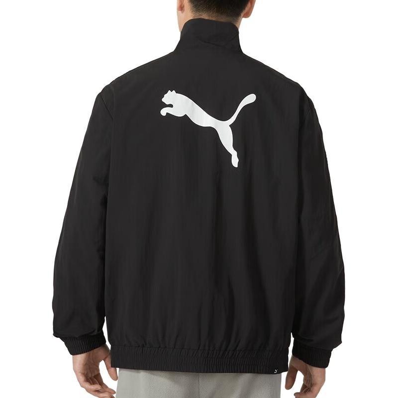 Puma Giacca con Zip e Collo Alto, Stampa Logo con Lettere, Colore Unito, Giacca Unisex, Nero 536771-01