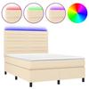 VidaXL Slat Bed Base with Mattress and LED, Upholstered Bed, Double Bed, Adult Bed for Interior Bedroom, 3134962