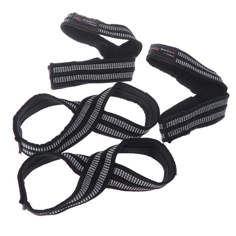 1Pair Figure 8 Straps For Deadlift Weight Lifting Shrugs Heavy Duty Grip Band