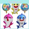 Žraločí párty Dětské héliové balónky Fóliové balónky Žraločí rodina Potřeby pro tématickou párty