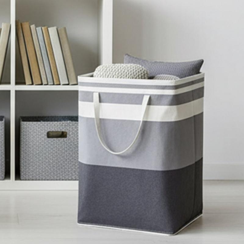 2 Piece Foldable Cloth Laundry Hamper 75L Practical Carrying Handles Space Saving Storage Solution for Bedroom