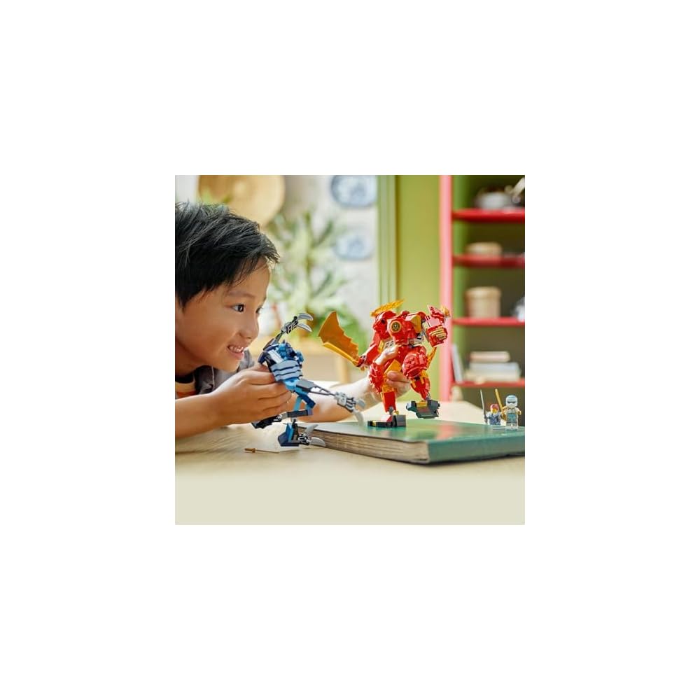 LEGO Ninjago Kai's Elemental Power Mech Suit Building Toy for Kids Ages 7-9