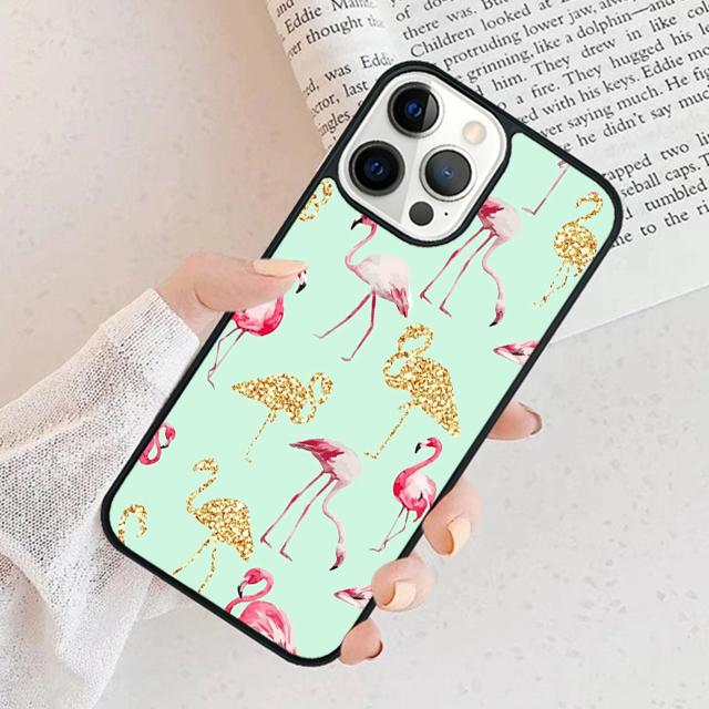 Flamingo Phone Case For iPhone 17 Air 15 16 Cover  11 13 14 Pro Max 12 Plus Max Fundas
