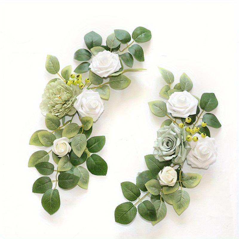 2Pcs Simulation Wedding Welcome Door Lintel Flower for Outdoor Wedding Ceremony Reception Entrance Party Banquet Easel Wall Decoration