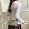 Net Pouch Crochet Shoulder Pouch Lightweight Hollow Fishnet Bag Yarn Woven Crossbody Bag  Female