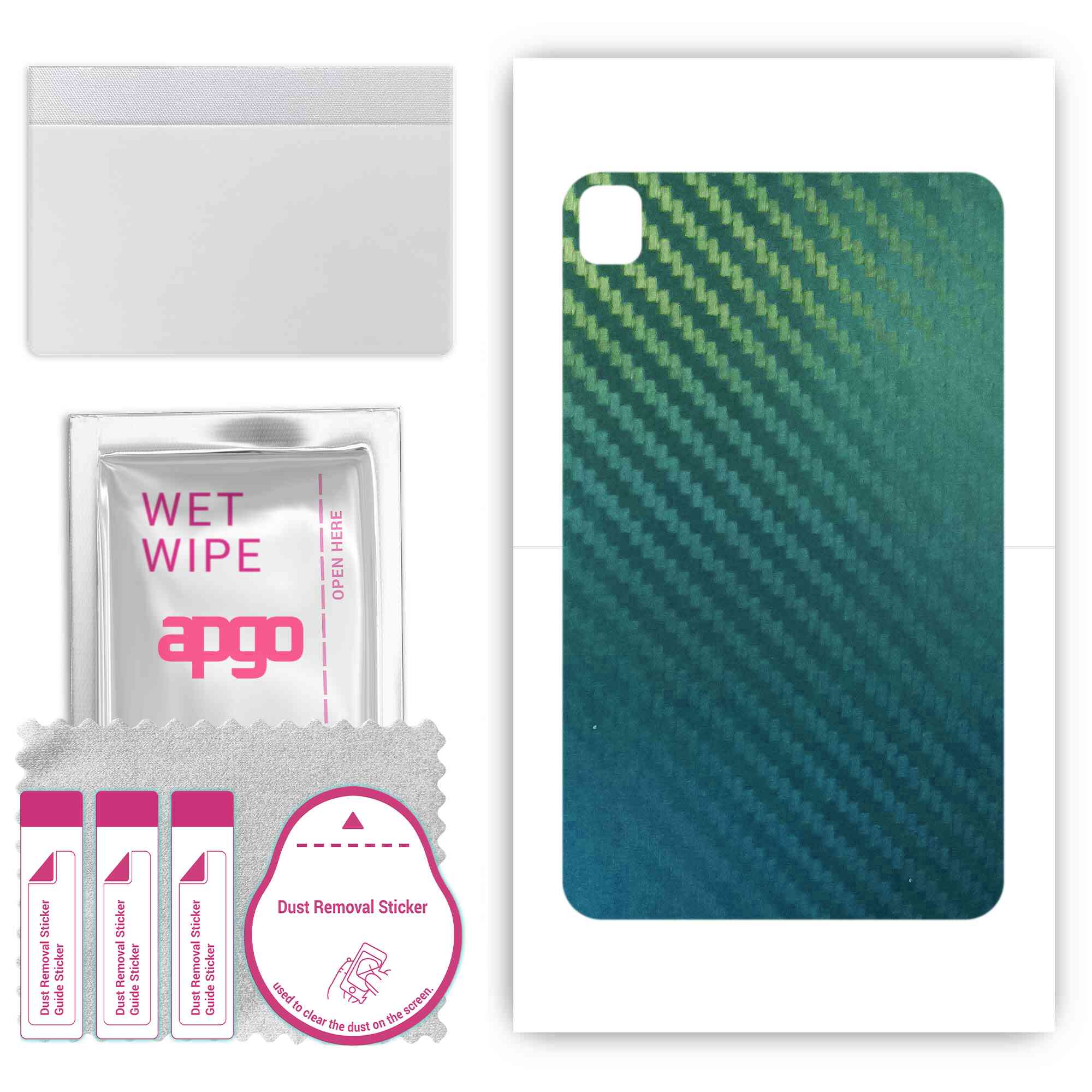 

apgo Protective Skin Sticker for the back compatible with Nokia T10, Wrap Film, Foil, Vinyl - Pattern Carbon Chameleon CAKA1