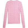 Polo Ralph Lauren Solid Color Cable Knit Cotton Crew Neck Long Sleeve Sweater Slim Fit Women Sweater Caramel-Pink 211971869-010