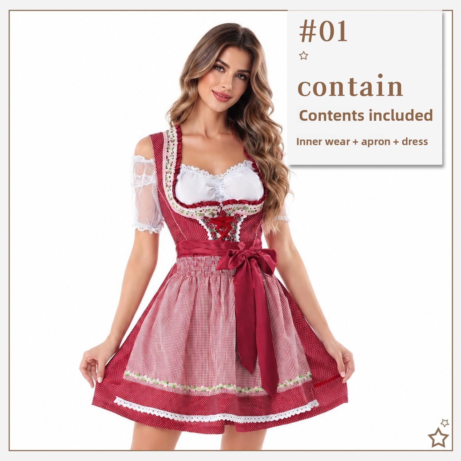 Women`s Oktoberfest Dirndl Dress Costume Bavarian