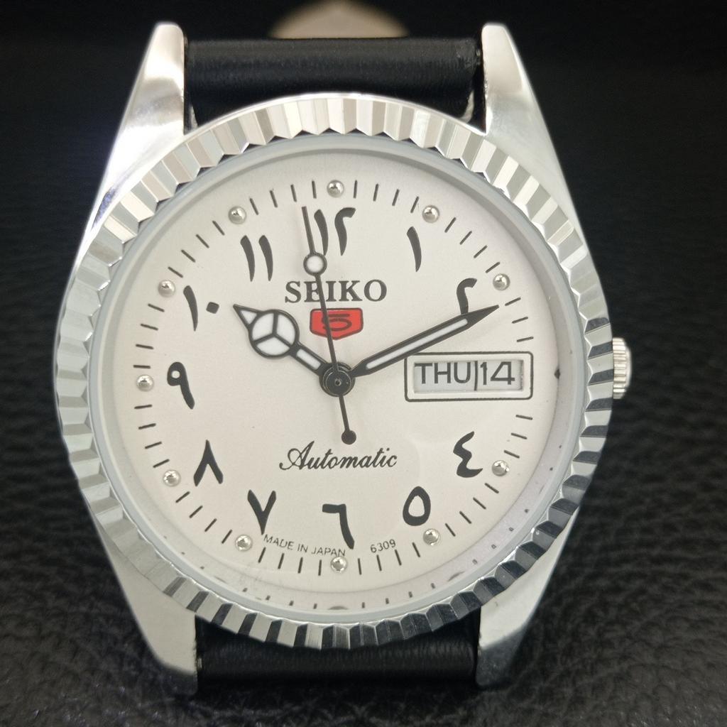 REACONDICIONADO SEIKO 5 AUTOMÁTICO 6309A VINTAGE JAPÓN PARA HOMBRE BLANCO a442481-1