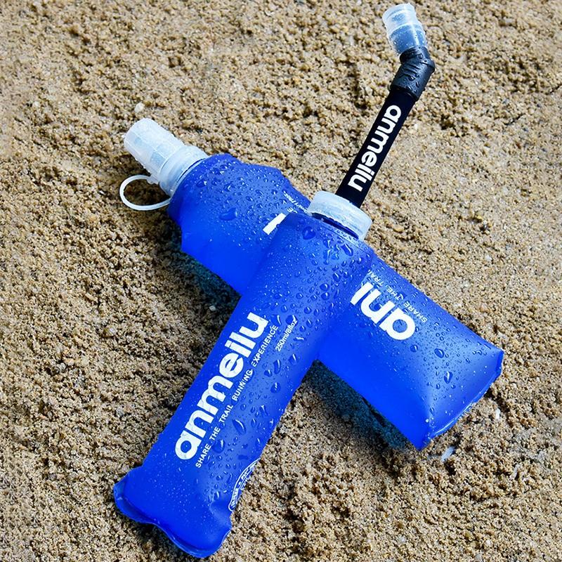 250/500ml Outdoor Water Bottle Running Cycling Storage Water Bag Foldable Small Kattle with Straw TPU Water Bags Drinkware