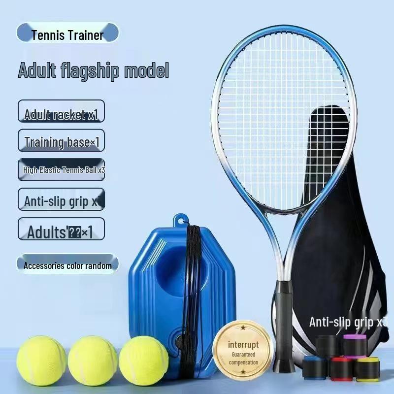 Solo Tennis Trainer Racket with Rebound Ball for Outdoor Exercise