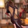 Fashion Summer New Fashion Versatile Hollow Pointed Toe Roman Shoes Retro Temperament Block Heel Baotou Sandals Women