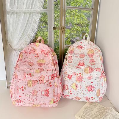 Cartoon Printed Backpack Female Junior High School High School Student Elementary School Bag Cute Girl Backpack