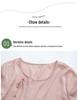 2026 Spring/Summer Women's Retro Jacquard Round Neck Five-Point Sleeve Top