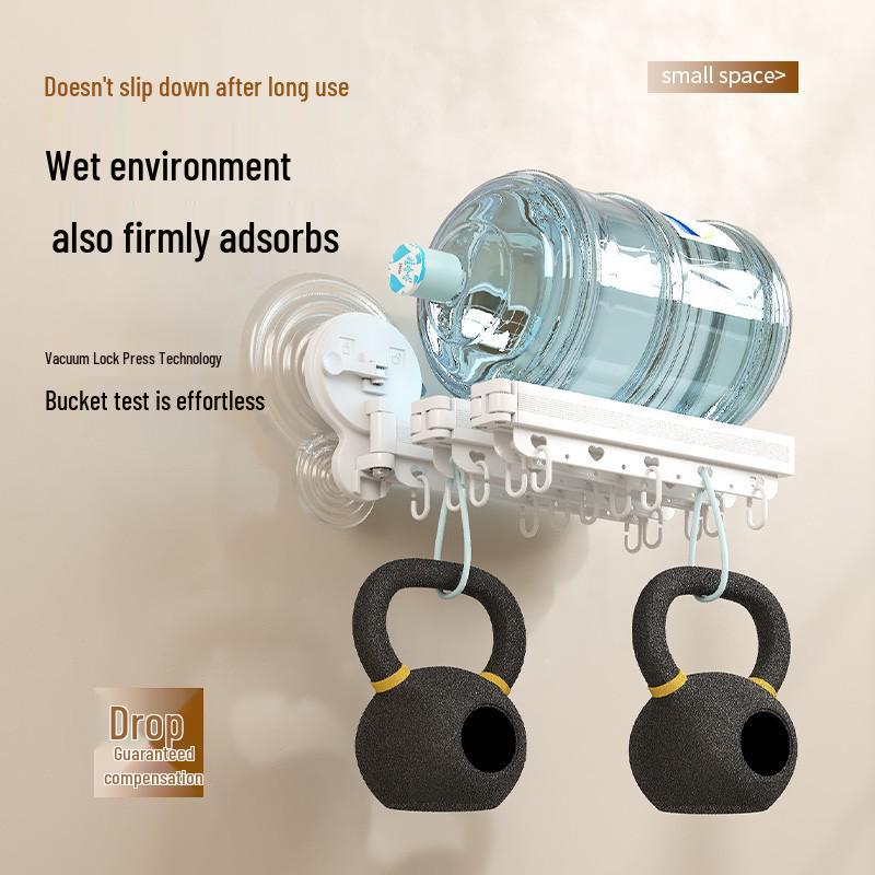 Retractable Shower and Clothes Drying Rod with Suction Cup Attachment