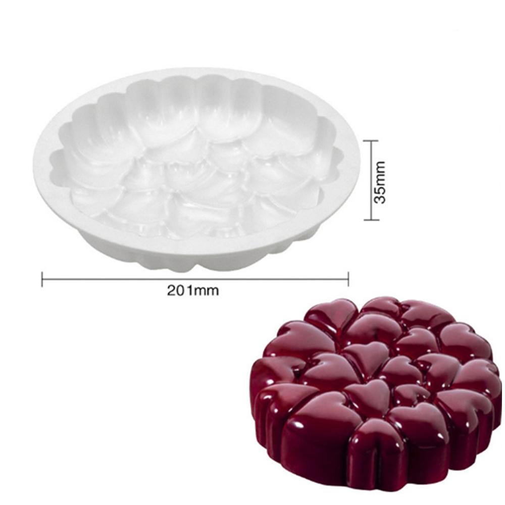 1PC Cake Mousse Dessert Silicone Mold Pastry Cake Heart Mousse Baking Household Mold Disk