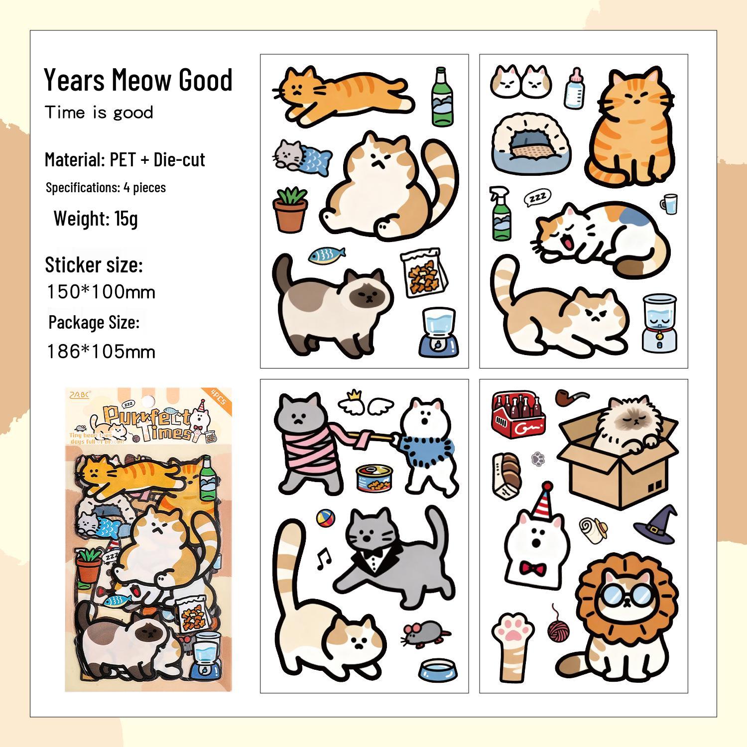 Yuezhen Cute Cartoon PET Journal Stickers - Stroll Notes Collection