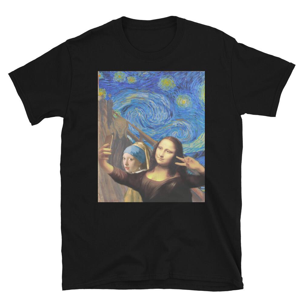 Funny Mona Lisa Selfie T-Shirt Unisex T-Shirt S