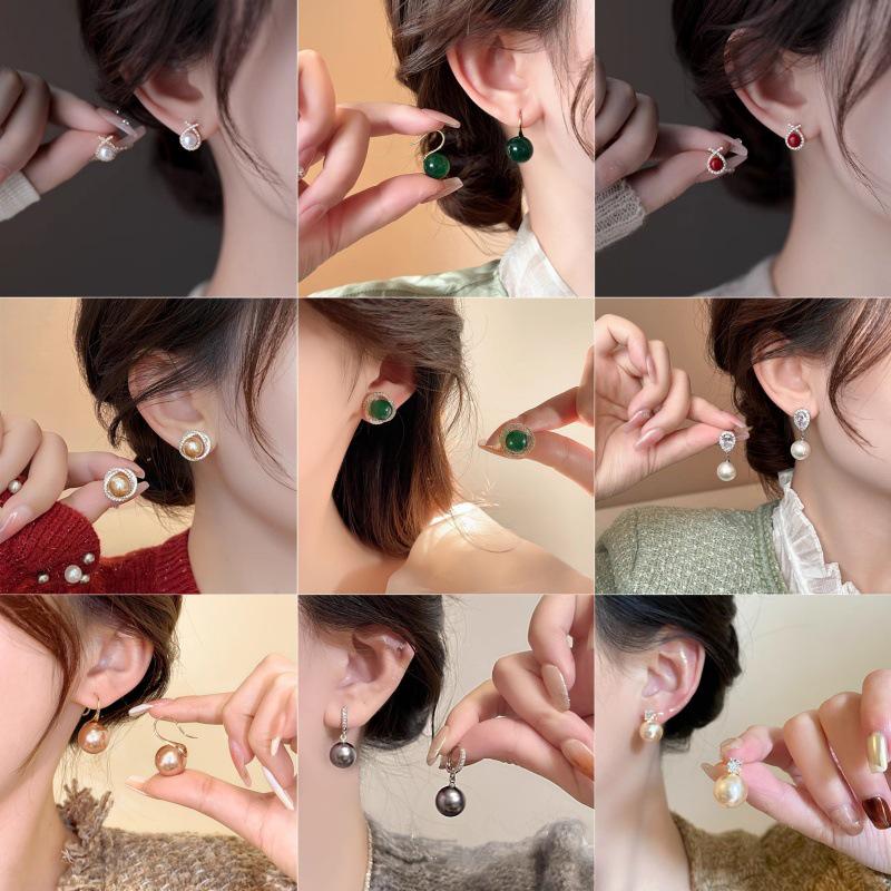 Korean Style S925 Silver Pearl Stud Earrings for Women - Simple, Elegant, and High-End