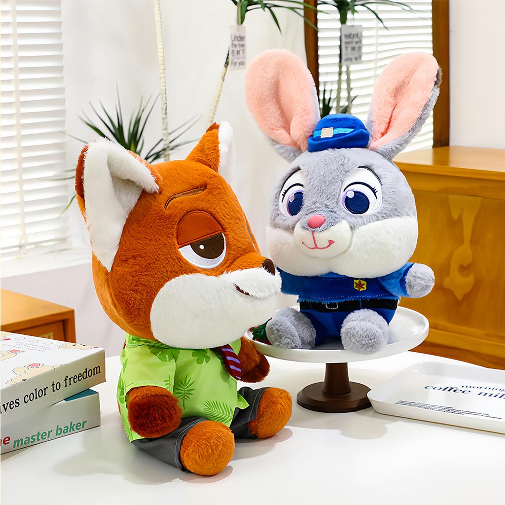 Cute Zootopia Judy And Nick Plush Toys Cartoon Dolls For Kids Birthday Holiday Gifts