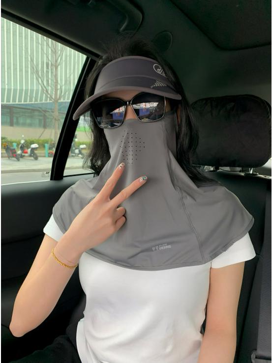 Дышащий летний бафф для защиты от УФ-излучения с петлями для ушей глубокий/серый