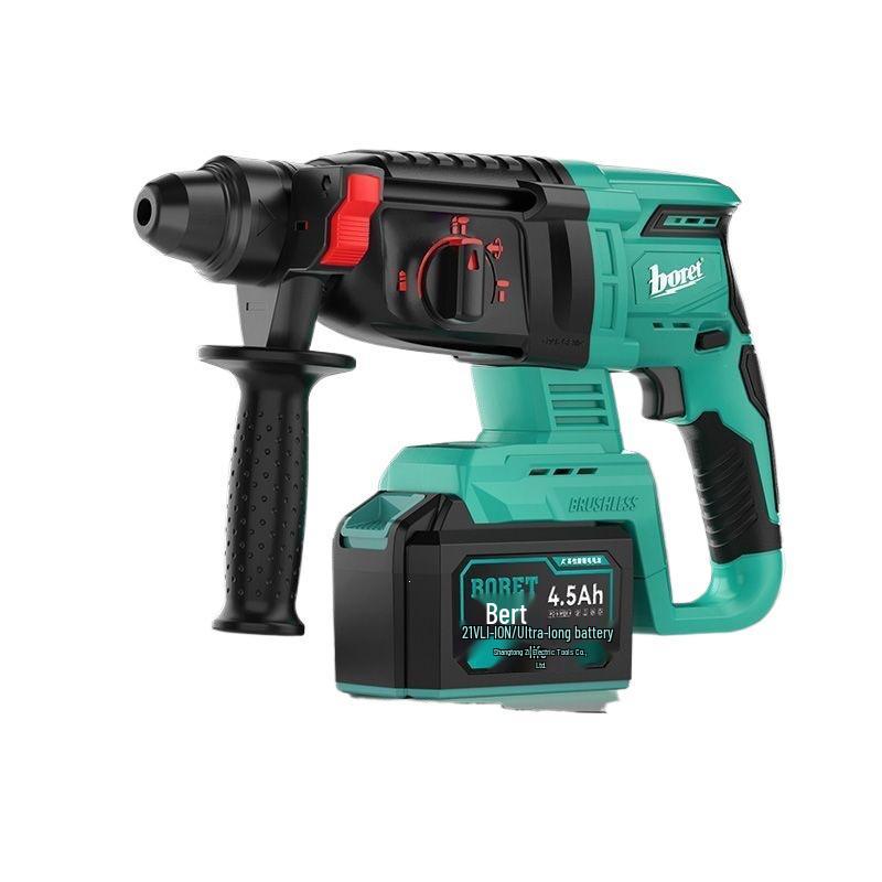 High-Power Cordless Brushless Rotary Hammer Drill - 3-in-1 Electric Impact Tool with Lithium Battery for Concrete.
