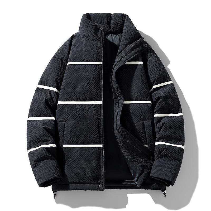 

Зимний новый свободный повседневный универсальный, теплый и холодостойкий пуховик со стойкой модный 3XL чёрный