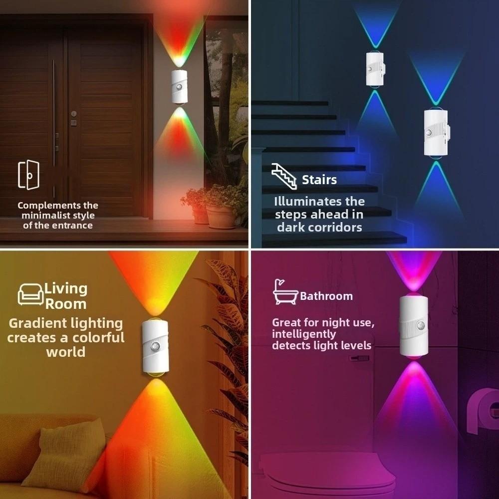 Magnetic Mounting LED Wall Light Colorful Gradient RGB Gradient Wall Lamp  Hallways