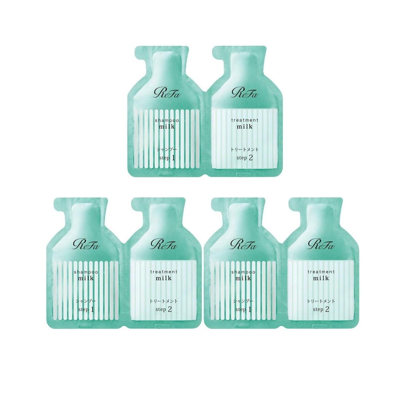 Trial set 3 Refa Milk Protein Straight Shampoo Treatment enough uses.