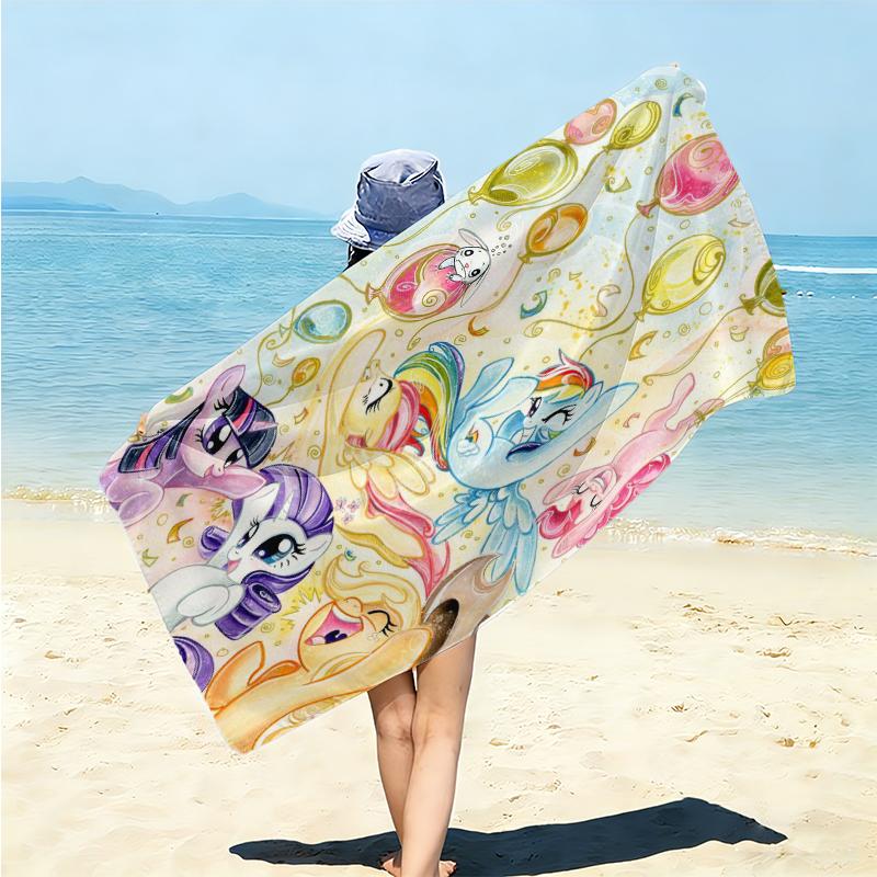 1Pc Little Pony Celebration Beach Towel Microfiber Beach Towel Thin Absorbent For Beach Swimming Yoga Bath Sports 0917116