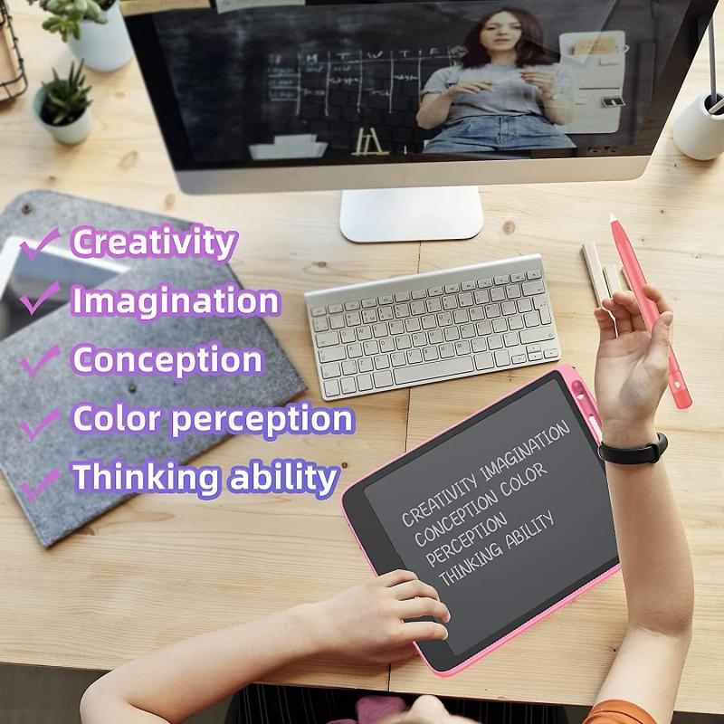 LCD Writing Tablet Doodle Board, 10inch Colorful Drawing Tablet Writing Pad, Erasable Reusable Electronic Drawing Pads for Kids Toys, Educational for 