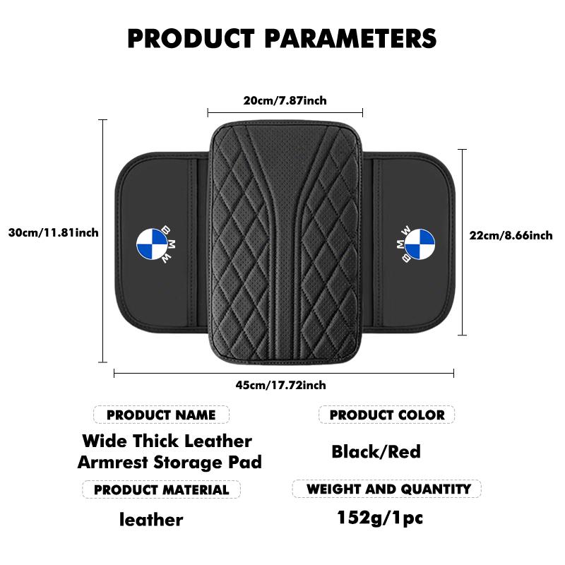 AABY1 Leather Car Armrest Center Console Pad Auto Seat Arm Rest Mat For BMW M3 M5 X3 E93 F10 F20 F30 F40 F15 F25 F26 F31 F49 F86