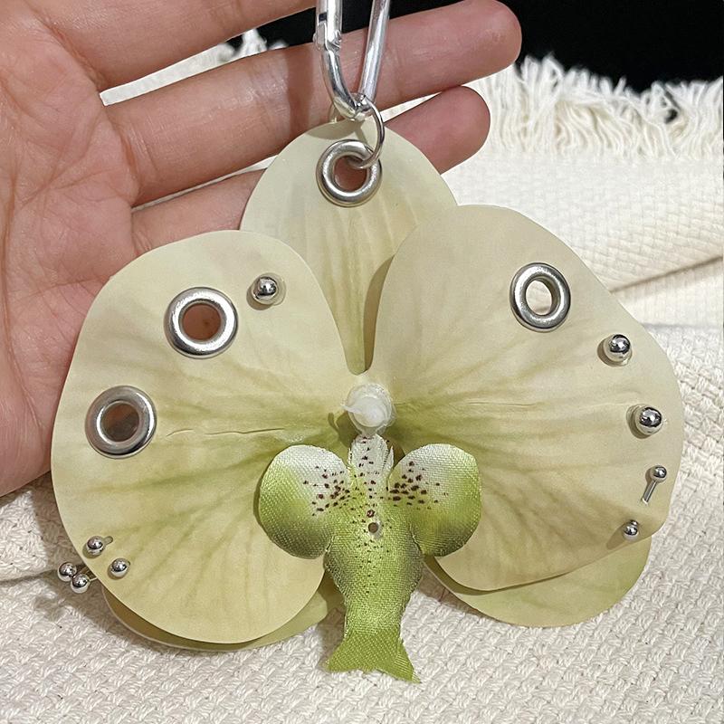 Women Girls Simulation Flowers Personality Artificial Butterfly Orchid Gift Alloy Fashion Accessories Pendant Ornament 5 Colors