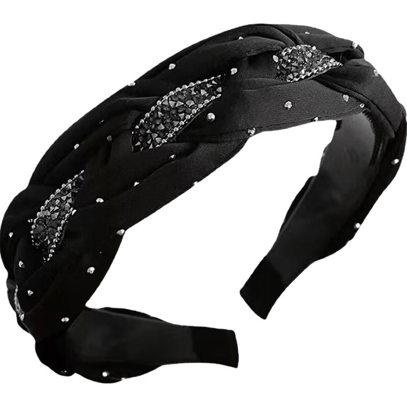 Elegant Rhinestone High Skull Headband чёрный