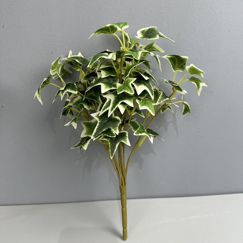 8 Heads Artificial Green Plant Real Touch Lifelike Simulation Greenery Handmade No Watering Faux Plants Wedding Party Decor