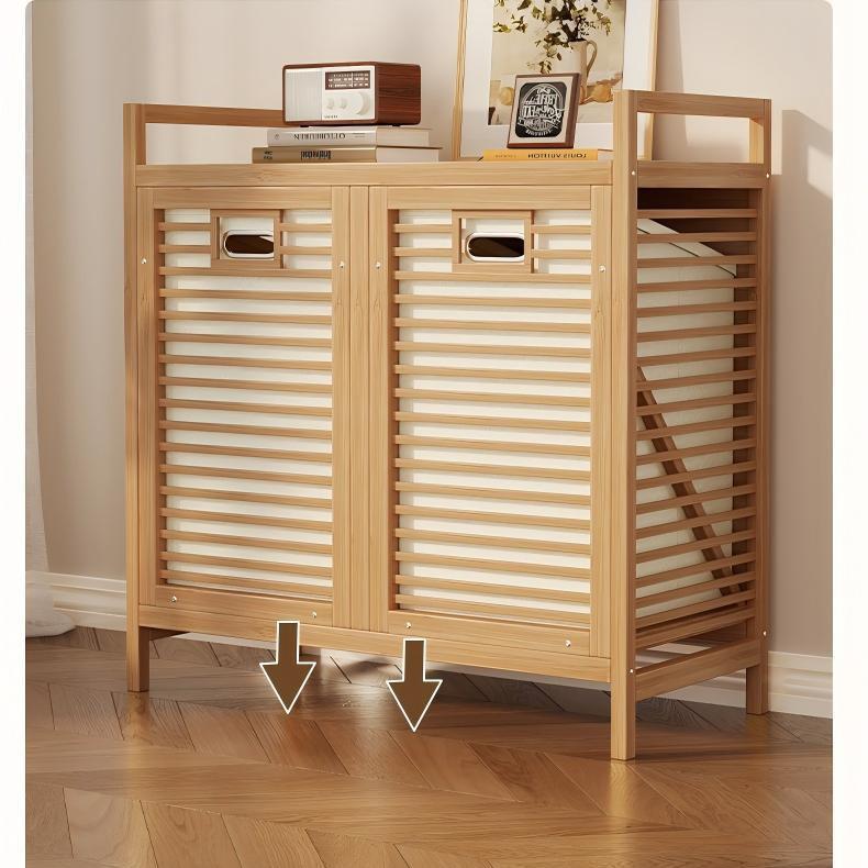 Multi-Layer Bamboo Chest of Drawers: Wall-Mounted and Floor-Standing Clothing Storage Cabinet