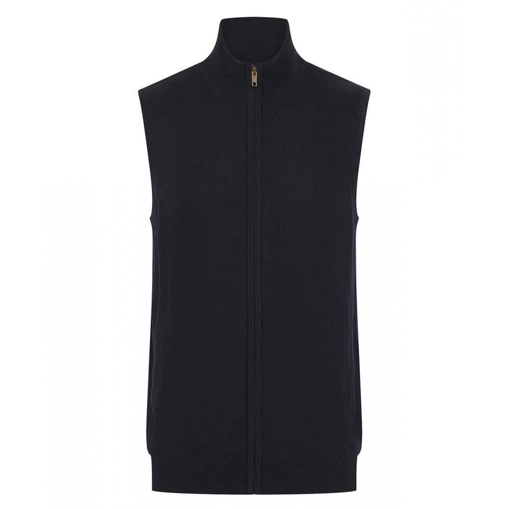 Henbury Mens Zip Front Sleeveless Jumper