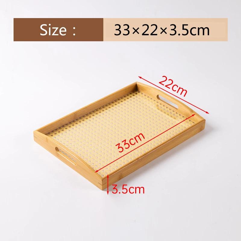 HeMu-Transparent Acrylic Bamboo Cotton Tray, Portable Rectangular Tea Set, Tea Plate, Restaurant, Hotel Household