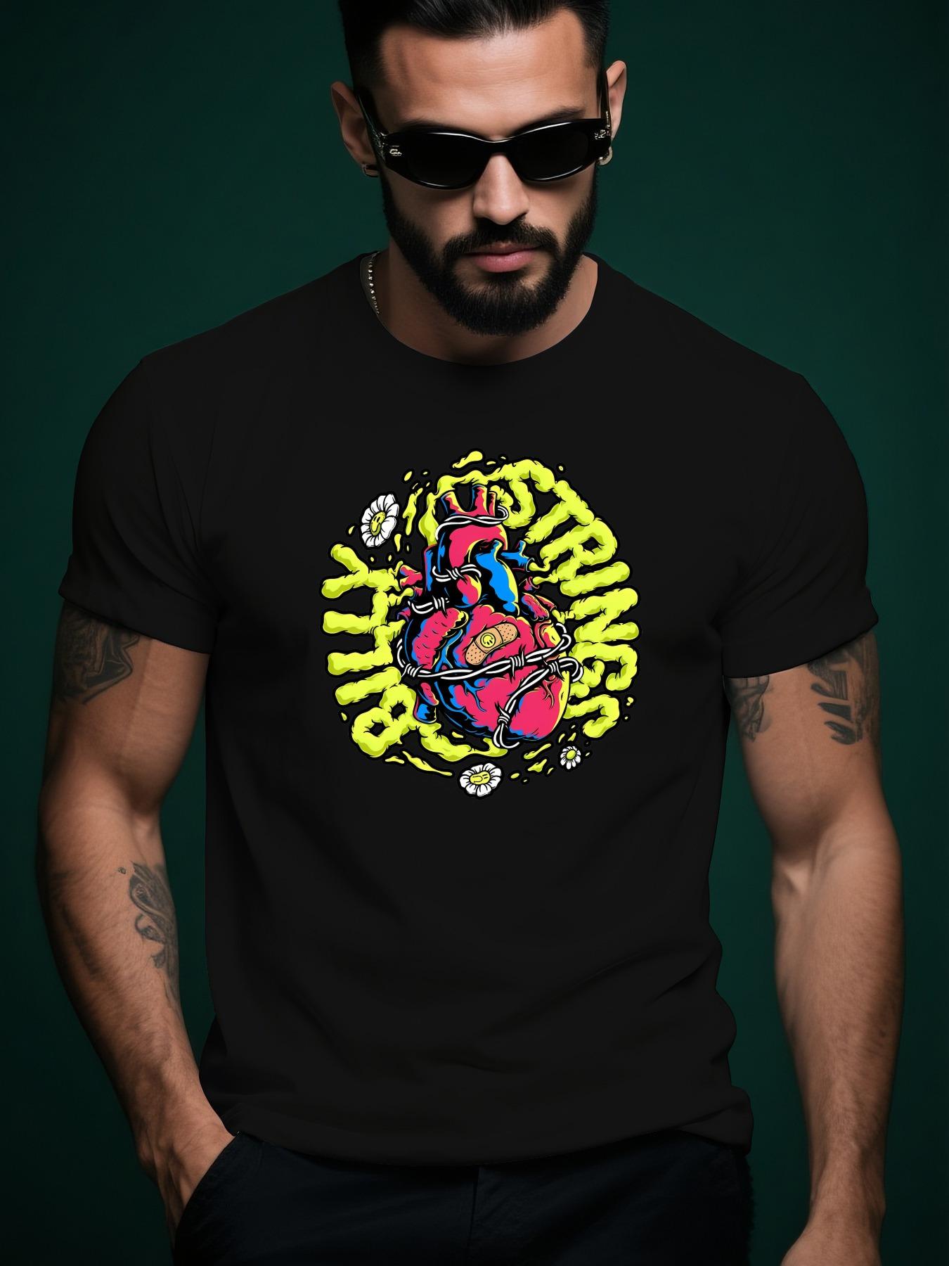 Summer Graphic Tshirt - Vibrant Heart Illustration S
