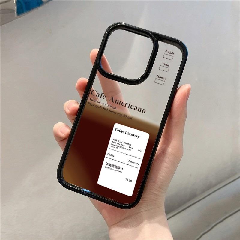 Ice Coffee Pattern Phone Case Iphone15pro For iPhone 16 15 Pro Max 16pro 14 13 12 11 XS X XR 7 8 Plus Acrylic Hard Shell