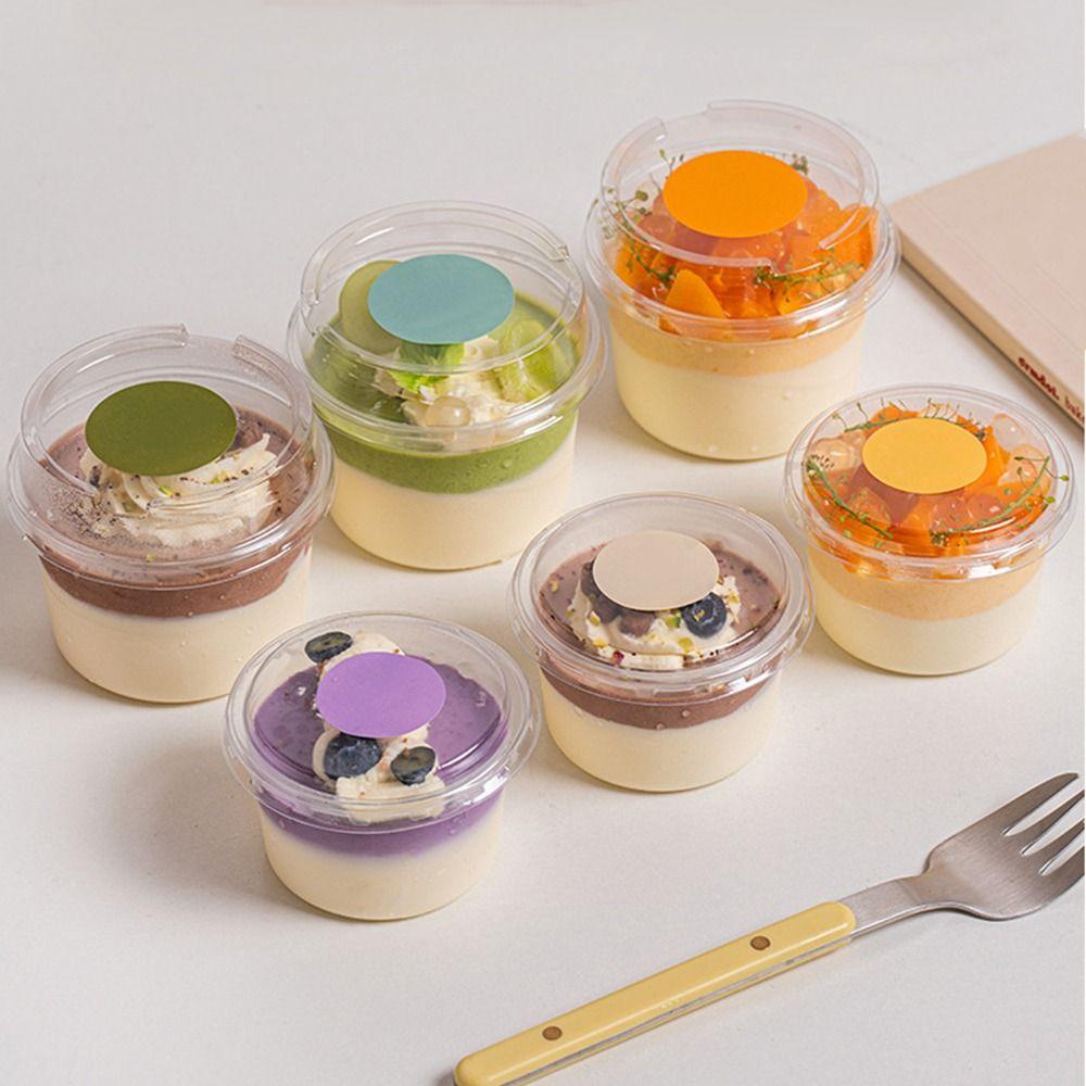 50Pcs Clear Plastic Disposable Salad Cups 150/250ml Disposable Packaging Box Disposable Tableware