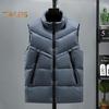 Men Waistcoat Stand Collar Sleeveless Zipper Placket Vest Coat with Side Pockets Solid Color Thickened Vest Jacket